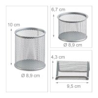 relaxdays Schreibtischset silber