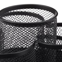 relaxdays Stiftehalter schwarz Metall, lackiert 7 Fächer 17,5 x 16,5 x 11,0 cm