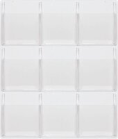 helit Wandprospekthalter transparent 9x DIN A4 9 Fächern 76,6 x 5,1 x 94,5 cm, 1 St.