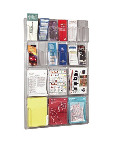 helit Wandprospekthalter transparent DIN A4, 1/3 DIN A4 76,6 x 5,1 x 115,7 cm, 1 St.