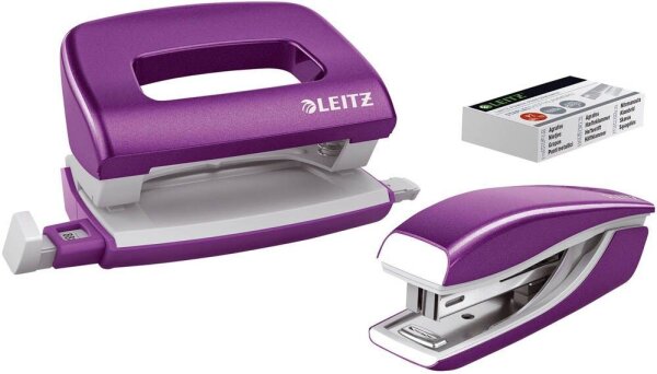 LEITZ Locher und Heftgeräte Set NeXXt WOW lila