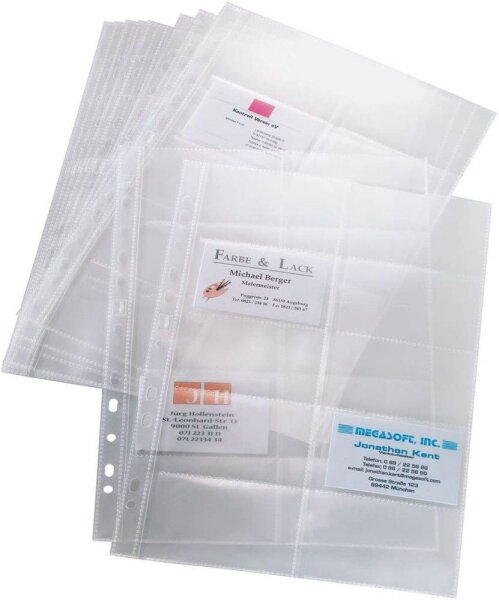 SIGEL Visitenkartenhüllen 90 x 58 mm transparent glatt, 10 St.