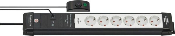 brennenstuhl Premium-Line Comfort Switch Plus 6-fach Steckdosenleiste mit Fußschalter 3,0 m schwarz