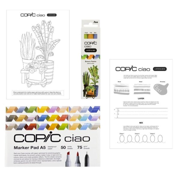 COPIC® Ciao 3D Botanic Palette Starter Layoutmarker-Set farbsortiert 1,0 + 6,0 mm, 1 Set
