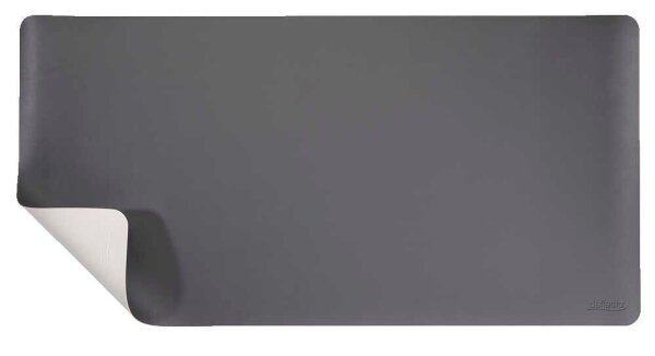 deflecto Schreibtischunterlage doppelseitig weiß/grau Kunstleder 80,0 x 40,0 cm, 1 St.