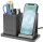 deflecto Schreibtisch-Organizer mit Qi-Ladefunktion schwarz Lederimitat 21,0 x 10,5 x 14,3 cm