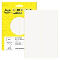 40 AVERY Zweckform Namensetiketten weiß 80,0 x 54,0...