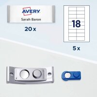 AVERY Zweckform Namensschilder mit Magnet 70,0 x 30,0 mm, 1 Set