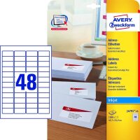 AVERY Zweckform Adressetiketten J4791-25 weiß 45,7...