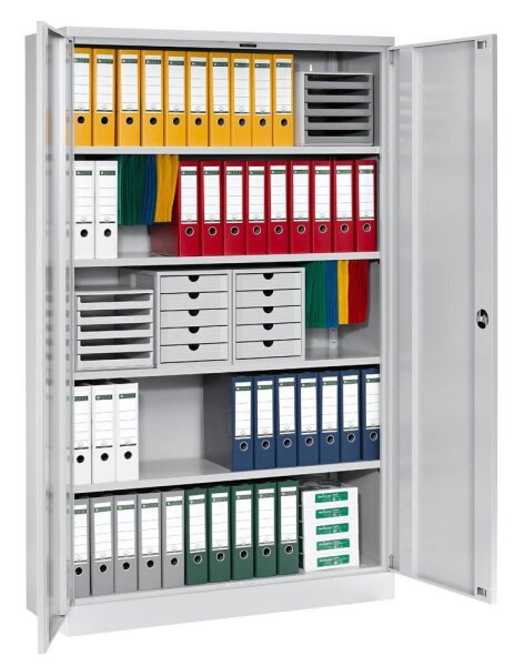 Gürkan Stahlschrank 100157 lichtgrau 4 Fachböden 120,0 x 42,0 x 195,0 cm, aufgebaut, 1 St.