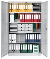 Gürkan Stahlschrank 100157 lichtgrau 4 Fachböden 120,0 x 42,0 x 195,0 cm, aufgebaut, 1 St.