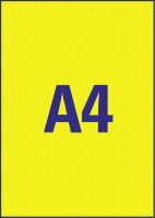 AVERY Zweckform Etiketten L6006-25 gelb 210,0 x 297,0 mm, 25 Blatt