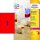 AVERY Zweckform Etiketten L6005-25 rot 210,0 x 297,0 mm, 25 Blatt