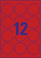 AVERY Zweckform Etiketten L7670R-25 rot 63,5 x 63,5 mm, 25 Blatt