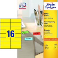 AVERY Zweckform Etiketten 3455 gelb 105,0 x 37,0 mm, 100...