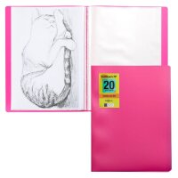 PAGNA School Sichtbuch DIN A4, 20 Hüllen dunkelrosa,...