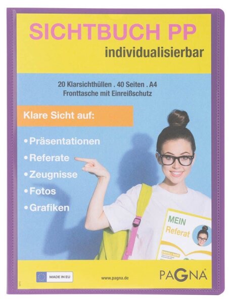PAGNA School Sichtbuch DIN A4, 20 Hüllen lila, 1 St.