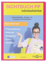PAGNA School Sichtbuch DIN A4, 20 Hüllen dunkelrosa,...