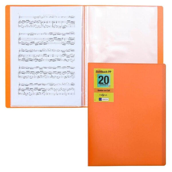 PAGNA School Sichtbuch DIN A4, 20 Hüllen orange, 1 St.