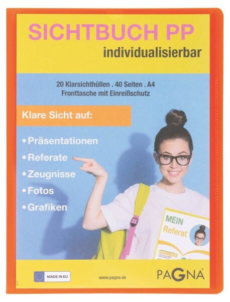 PAGNA School Sichtbuch DIN A4, 20 Hüllen orange, 1 St.