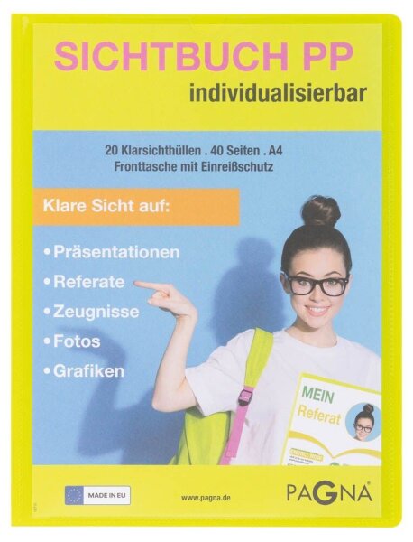 PAGNA School Sichtbuch DIN A4, 20 Hüllen lindgrün, 1 St.
