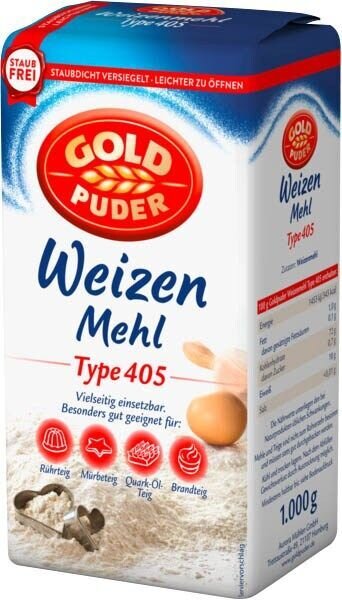 GOLDPUDER Weizenmehl Type 405 1,0 kg, 1 St.