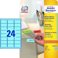 AVERY Zweckform Etiketten L6032-20 blau 63,5 x 33,9 mm,...