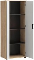 MÖBELPARTNER Aktenschrank Emmik, 702041 weiß-eiche, weiß 3 Fachböden 62,1 x 41,0 x 163,6 cm