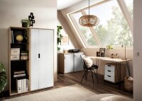 MÖBELPARTNER Aktenschrank Emmik, 702041 weiß-eiche, weiß 3 Fachböden 62,1 x 41,0 x 163,6 cm