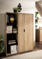 MÖBELPARTNER Aktenschrank Emmik, 702040 weiß-eiche 3 Fachböden 62,1 x 41,0 x 163,6 cm