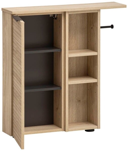 MÖBELPARTNER Badschrank Mads 159669 weiß-eiche 70,7 x 17,0 x 74,2 cm