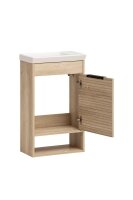 MÖBELPARTNER Waschbecken mit Unterschrank Mads 159075 weiß-eiche 45,5 x 27,0 x 5,0 cm