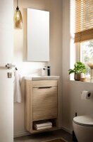 MÖBELPARTNER Waschbecken mit Unterschrank Mads 159075 weiß-eiche 45,5 x 27,0 x 5,0 cm