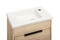 MÖBELPARTNER Waschbecken mit Unterschrank Mads 159075 weiß-eiche 45,5 x 27,0 x 5,0 cm