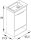 MÖBELPARTNER Waschbecken mit Unterschrank Mads 159075 weiß-eiche 45,5 x 27,0 x 5,0 cm