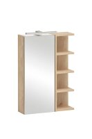 MÖBELPARTNER Spiegelschrank Mads 159670 weiß-eiche 50,3 x 16,0 x 74,4 cm