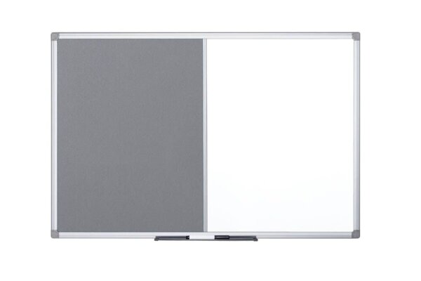 Bi-Office Whiteboard-Pinnwand MAYA KOMBI 60,0 x 45,0 cm Textil grau
