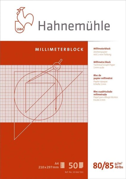 HAHNEMÜHLE Millimeterblock DIN A4 Millimeter, 1 Block