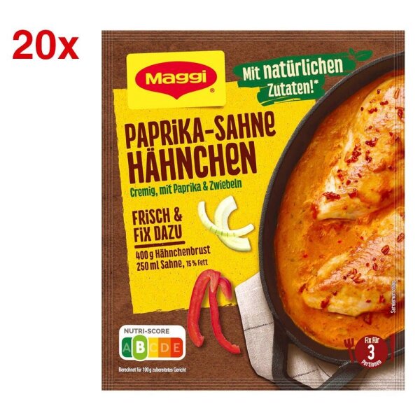Maggi® Paprika-Sahne-Hähnchen-Sauce 20x 3 Portionen, 20 St.