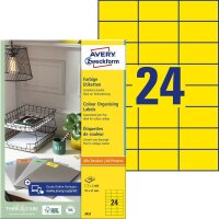 AVERY Zweckform Etiketten 3451 gelb 70,0 x 37,0 mm, 100...