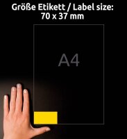 AVERY Zweckform Etiketten 3451 gelb 70,0 x 37,0 mm, 100 Blatt