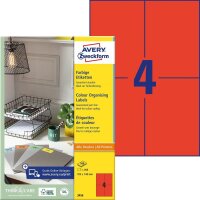 AVERY Zweckform Etiketten 3456 rot 105,0 x 148,0 mm, 100...