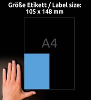 AVERY Zweckform Etiketten 3457 blau 105,0 x 148,0 mm, 100 Blatt