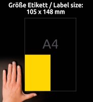 AVERY Zweckform Etiketten 3459 gelb 105,0 x 148,0 mm, 100 Blatt