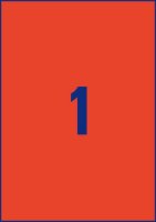 AVERY Zweckform Etiketten 3470 rot 210,0 x 297,0 mm, 100 Blatt