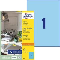 AVERY Zweckform Etiketten 3471 blau 210,0 x 297,0 mm, 100...