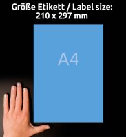 AVERY Zweckform Etiketten 3471 blau 210,0 x 297,0 mm, 100 Blatt