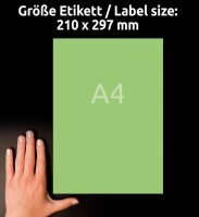 AVERY Zweckform Etiketten 3472 grün 210,0 x 297,0 mm, 100 Blatt