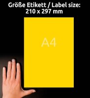 AVERY Zweckform Etiketten 3473 gelb 210,0 x 297,0 mm, 100 Blatt