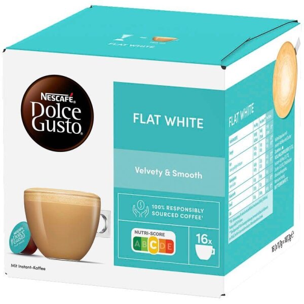 NESCAFÉ DOLCE GUSTO® Flat White Velvety & Smooth Kaffeekapseln, mild, 16 St.